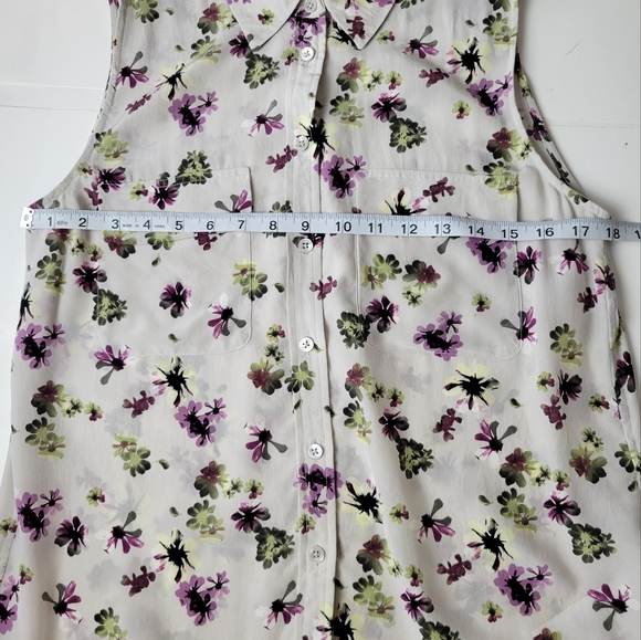 Equipment Femme Sleeveless Floral Silk Blouse S - Picture 9 of 11